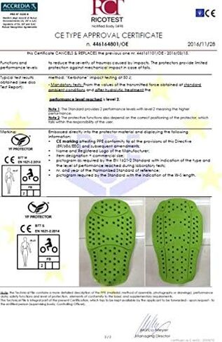 واقي خلفي عالمي للدراجات النارية لسترة الدراجة النارية أو حقيبة ظهر RiderBag CE Armor Level 2 المعتمدة لحماية العمود الفقري. in Kuwait