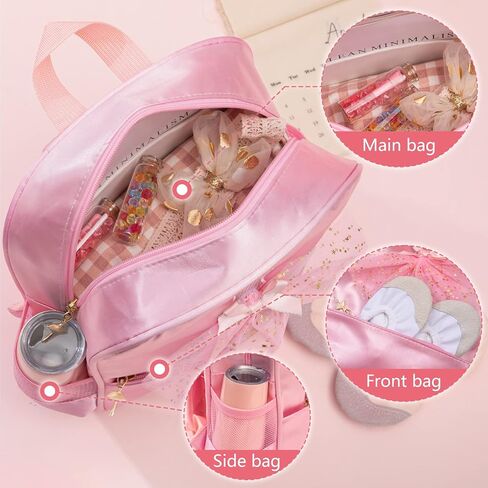 Ballet Dance Bag with Dance Shoe Bag Girls Bag for Girls Dance Shoe Bag Gymnastics Ballet Bags Overnight Travel Bags with Adjustable Shoulder Strap, Pink in Saudi Arabia