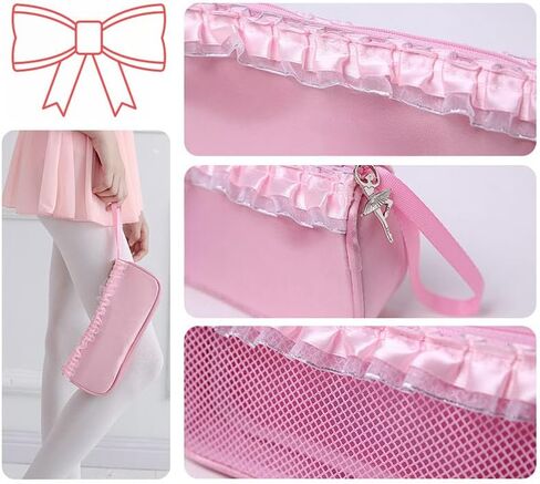 Ballet Dance Bag with Dance Shoe Bag Girls Bag for Girls Dance Shoe Bag Gymnastics Ballet Bags Overnight Travel Bags with Adjustable Shoulder Strap, Pink in Saudi Arabia