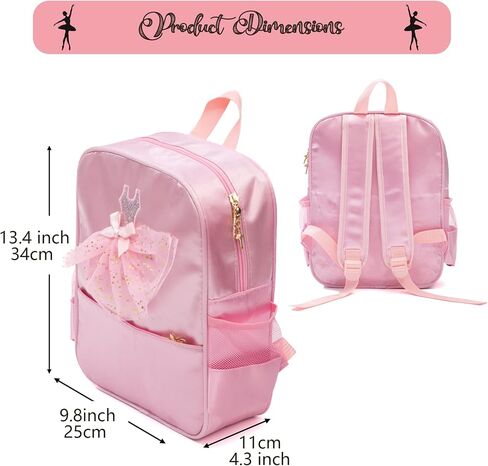 Ballet Dance Bag with Dance Shoe Bag Girls Bag for Girls Dance Shoe Bag Gymnastics Ballet Bags Overnight Travel Bags with Adjustable Shoulder Strap, Pink in Saudi Arabia