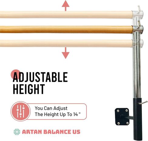 Ballet Barre Wall Mounted for Home or Studio Dance Training, Yoga, Stretching, and Pilates, Posture for Kids and Adults, Beginner Friendly, Dancer in Saudi Arabia
