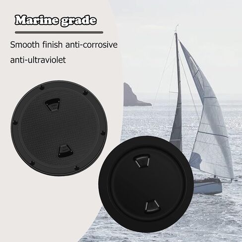 فتحة سطح القارب للوصول إلى فتحة غطاء سطح السفينة المستديرة مقاس 6 بوصات لوحة غطاء للوصول البحري، غطاء فتحة فحص دائري أسود غير قابل للانزلاق، غطاء قابل للفصل ليخت القوارب البحرية، وفتحات مقصورة القارب وألواح سطح السفينة للقوارب in Kuwait