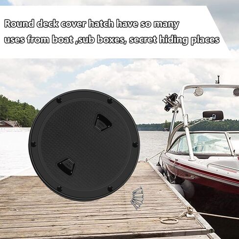 فتحة سطح القارب للوصول إلى فتحة غطاء سطح السفينة المستديرة مقاس 6 بوصات لوحة غطاء للوصول البحري، غطاء فتحة فحص دائري أسود غير قابل للانزلاق، غطاء قابل للفصل ليخت القوارب البحرية، وفتحات مقصورة القارب وألواح سطح السفينة للقوارب in Kuwait