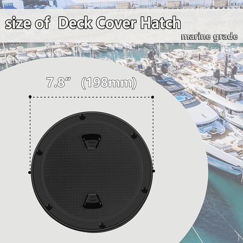 فتحة سطح القارب للوصول إلى فتحة غطاء سطح السفينة المستديرة مقاس 6 بوصات لوحة غطاء للوصول البحري، غطاء فتحة فحص دائري أسود غير قابل للانزلاق، غطاء قابل للفصل ليخت القوارب البحرية، وفتحات مقصورة القارب وألواح سطح السفينة للقوارب in Kuwait