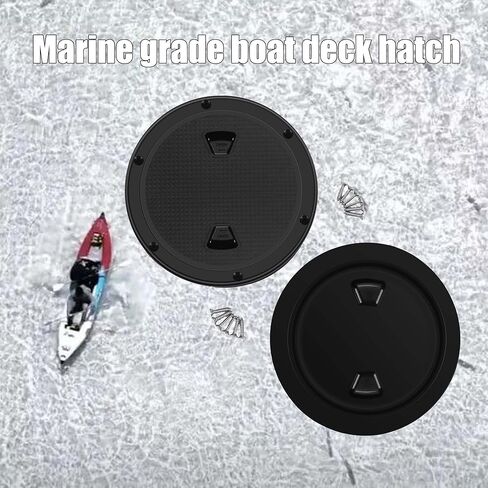 فتحة سطح القارب للوصول إلى فتحة غطاء سطح السفينة المستديرة مقاس 6 بوصات لوحة غطاء للوصول البحري، غطاء فتحة فحص دائري أسود غير قابل للانزلاق، غطاء قابل للفصل ليخت القوارب البحرية، وفتحات مقصورة القارب وألواح سطح السفينة للقوارب in Kuwait
