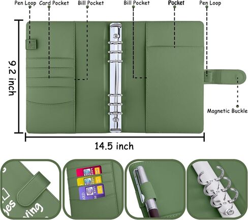 100 Envelopes Money Saving Challenge Binder, A5 Budget Binder with Cash Envelopes, Savings Challenges Book to Save $500, 5,050, 10,000 Budget Planner for Budgeting Saving Money, Olive Green in Saudi Arabia