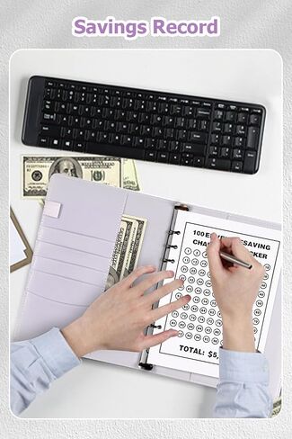 100 Envelopes Money Saving Challenge Budget Binder, Envelope Savings Challenge Book, 52 Week Money Binder For Cash Saving Budget Book With Pouches Halloween, Christmas, Gifts For Friends White in Saudi Arabia