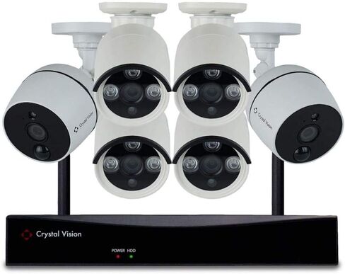 (2024 Upgraded Ver.) [8CH] Crystal Vision CVT808N-41C 1080P Full HD Wireless Surveillance System NVR CCTV w/ 2TB HDD, 4 x Floodlight Audio Cameras in Saudi Arabia
