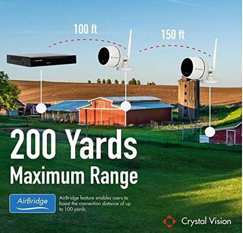 (2024 Upgraded Ver.) [8CH] Crystal Vision CVT808N-41C 1080P Full HD Wireless Surveillance System NVR CCTV w/ 2TB HDD, 4 x Floodlight Audio Cameras in Saudi Arabia