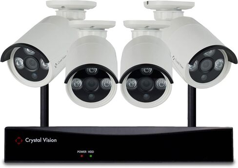 (2024 Upgraded Ver.) [8CH] Crystal Vision CVT808N-41C 1080P Full HD Wireless Surveillance System NVR CCTV w/ 2TB HDD, 4 x Floodlight Audio Cameras in Saudi Arabia