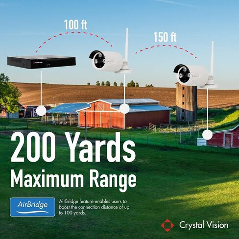 (2024 Upgraded Ver.) [8CH] Crystal Vision CVT808N-41C 1080P Full HD Wireless Surveillance System NVR CCTV w/ 2TB HDD, 4 x Floodlight Audio Cameras in Saudi Arabia