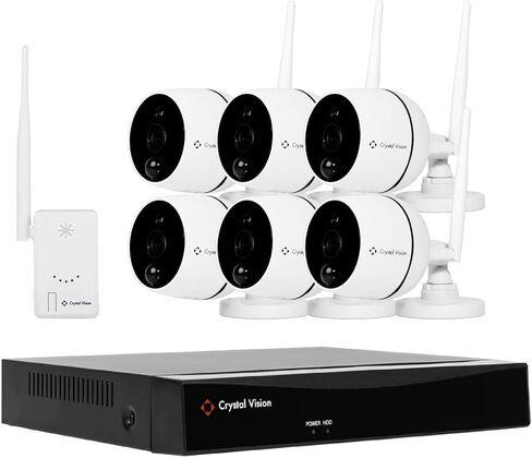 (2024 Upgraded Ver.) [8CH] Crystal Vision CVT808N-41C 1080P Full HD Wireless Surveillance System NVR CCTV w/ 2TB HDD, 4 x Floodlight Audio Cameras in Saudi Arabia