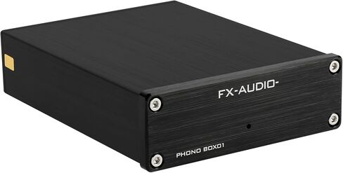 FXAUDIO BOX01 Phono Turntable Preamp - مشغل تسجيل الفينيل LP Mini MM Phono Preamplifier، مخرج RCA، تشغيل منخفض الضوضاء، مع محول طاقة DC 12V in Kuwait