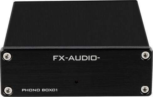 FXAUDIO BOX01 Phono Turntable Preamp - مشغل تسجيل الفينيل LP Mini MM Phono Preamplifier، مخرج RCA، تشغيل منخفض الضوضاء، مع محول طاقة DC 12V in Kuwait