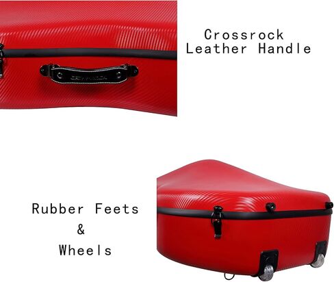 حقيبة كروس روك من ألياف الكربون المركبة تناسب 4/4 تشيلو، مع عجلات وحقيبة ظهر - أسود (CRF4020CEFBK-2) in Kuwait