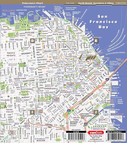 StreetSmart San Francisco Map by VanDam – Laminated pocket size City Street map to SF, CA with all attractions, sights, museums, hotels, beaches & BART, MUNI, CalTrain Transit Info, 2024 Edition in Saudi Arabia
