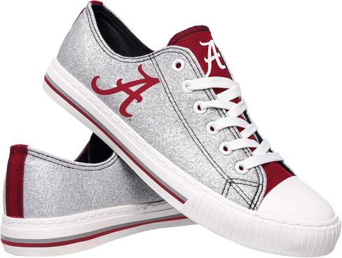 FOCO Alabama Crimson Tide NCAA Womens Glitter Low Top Canvas Shoes - 8 in Saudi Arabia