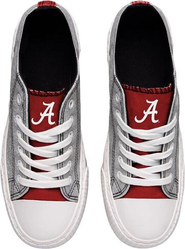 FOCO Alabama Crimson Tide NCAA Womens Glitter Low Top Canvas Shoes - 8 in Saudi Arabia