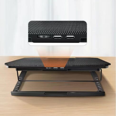 Laptop Cooling Pad with Adjustable Height 8 Fan 2 USB Ports Suitable for 12"-15.6" Laptops（Black） in Kuwait