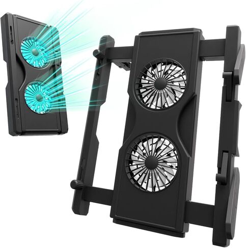 Laptop Cooling Pad 10"- 17" Adjustable Angle Laptop Cooler Fan USB + Type-C Ports Shrink Portable Quiet Strong Wind Desk Fan in Kuwait