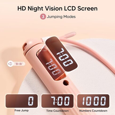 arboleaf Smart Jump Rope, Cordless & Rechargeable Jump Ropes for Fitness with Counter, App Data Analysis Jumping Rope, Adjustable Anti-Tangle PVC Jump Rope for Men, Women, Kids - Indoor/Outdoor in Kuwait