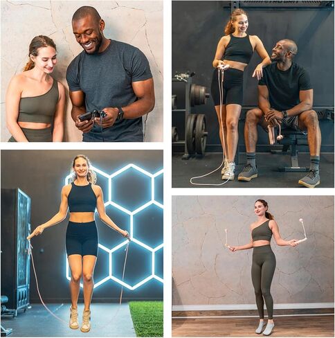 arboleaf Smart Jump Rope, Cordless & Rechargeable Jump Ropes for Fitness with Counter, App Data Analysis Jumping Rope, Adjustable Anti-Tangle PVC Jump Rope for Men, Women, Kids - Indoor/Outdoor in Kuwait