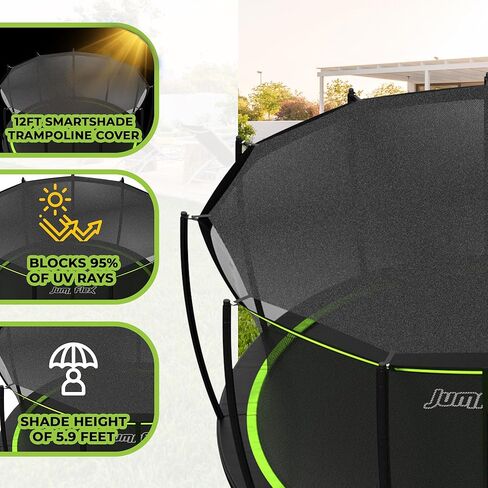 غطاء مظلة من JumpFlex SMARTSHADE ناعم للاستخدام الخارجي في الفناء الخلفي للترامبولين للحماية من الشمس، متوافق مع نموذج البطل فقط، الترامبولين غير متضمن in Kuwait