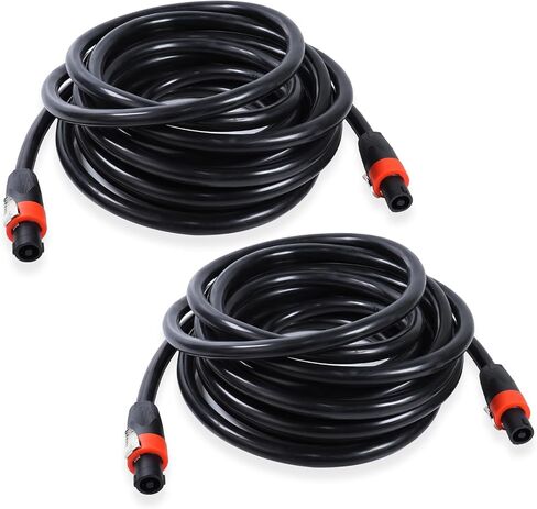 25 Ft. Pack of 2 True 4 Conductor Speakon Cable - 2pcs 25 Feet 4 Pole Speak-ON to SpeakON Cables - 12 AWG Heavy Duty PA DJ Stage Amplifier to Cabinet Wiring with Twist Lock in Saudi Arabia