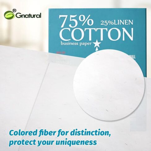 75% Cotton 25% Linen Paper, 85gsm Inkjet Printing Paper, 8.5"x11" White Color Resume Paper,100 Sheets Won't Get Wet Cotton Paper in Kuwait