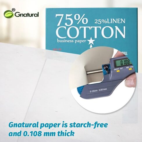 75% Cotton 25% Linen Paper, 85gsm Inkjet Printing Paper, 8.5"x11" White Color Resume Paper,100 Sheets Won't Get Wet Cotton Paper in Kuwait