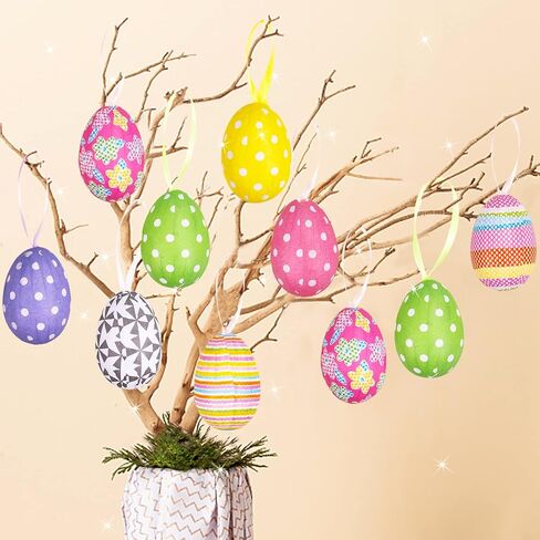 زينة بيضة عيد الفصح لتزيين الأشجار، 20 قطعة من حلي البيض المعلقة من الورق المعجن لمستلزمات حفلات عيد الفصح وعطلة الربيع in Kuwait