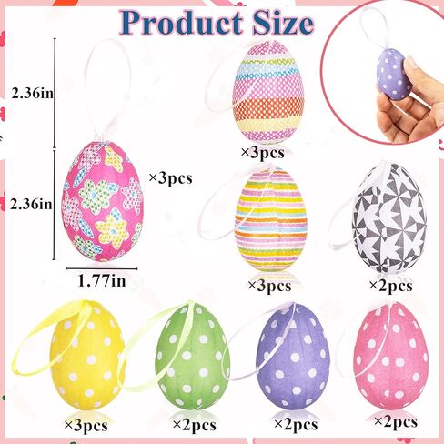 زينة بيضة عيد الفصح لتزيين الأشجار، 20 قطعة من حلي البيض المعلقة من الورق المعجن لمستلزمات حفلات عيد الفصح وعطلة الربيع in Kuwait