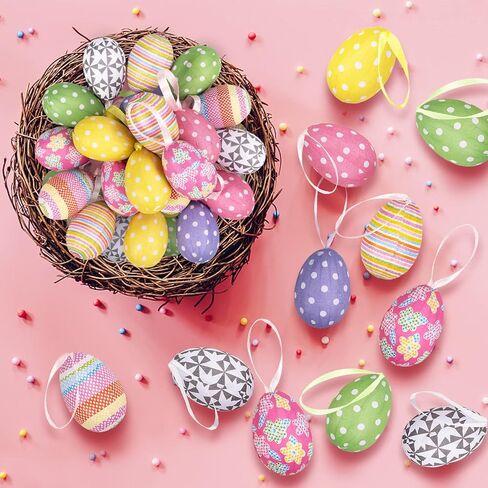 زينة بيضة عيد الفصح لتزيين الأشجار، 20 قطعة من حلي البيض المعلقة من الورق المعجن لمستلزمات حفلات عيد الفصح وعطلة الربيع in Kuwait