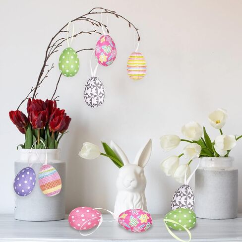 زينة بيضة عيد الفصح لتزيين الأشجار، 20 قطعة من حلي البيض المعلقة من الورق المعجن لمستلزمات حفلات عيد الفصح وعطلة الربيع in Kuwait
