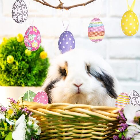 زينة بيضة عيد الفصح لتزيين الأشجار، 20 قطعة من حلي البيض المعلقة من الورق المعجن لمستلزمات حفلات عيد الفصح وعطلة الربيع in Kuwait