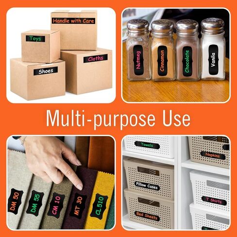 ملصقات السبورة مقاس 1.88 بوصة × 5 ياردات - 4 علامات طباشير، ملصقات تقشير ولصق شريط السبورة لحاويات الطعام، ملصقات طباشير للزجاجات - ملصقات للتنظيم in Kuwait