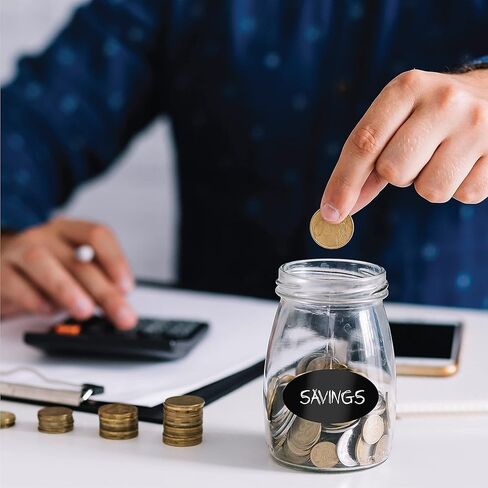 156 ملصق سبورة ممتاز مع قلم طباشير أبيض قابل للمسح متضمن - ملصقات برطمان ميسون على شكل سبورة طباشير - ملصق سبورة سوداء قابل للإزالة للبرطمانات (3 أحجام) in Kuwait