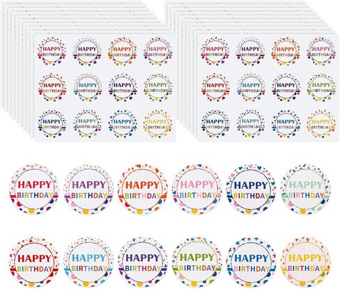 240 قطعة من ملصقات عيد ميلاد سعيد، ملصقات شكرًا لك، ملصقات شارة عيد ميلاد فنية لطيفة مقاس 2 بوصة، ملصقات دائرية، ملصقات هدايا لتغليف الهدايا، حقائب الهدايا in Kuwait