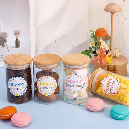 240 قطعة من ملصقات عيد ميلاد سعيد، ملصقات شكرًا لك، ملصقات شارة عيد ميلاد فنية لطيفة مقاس 2 بوصة، ملصقات دائرية، ملصقات هدايا لتغليف الهدايا، حقائب الهدايا in Kuwait