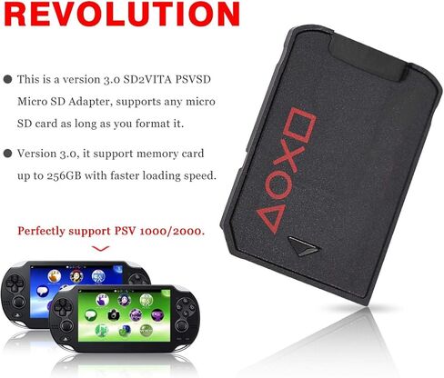 محول Micro SD، محول PSVSD، يدعم بطاقة الذاكرة حتى 256 جيجابايت، مع مادة عازلة، لنظام PS Vita Henkaku Enso 3.60 in Saudi Arabia