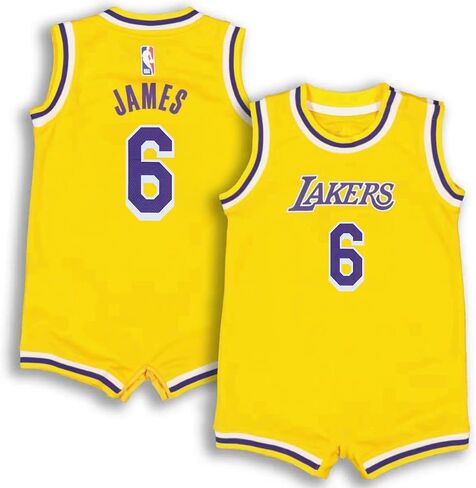 ملابس خارجية من Outerstuff Lebron James Los Angeles Lakers #6 Yellow Home لحديثي الولادة من الجيرسيه in Saudi Arabia