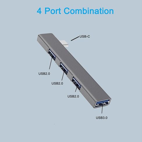 USB Hub for Laptop, 4-Port USB 3.0 hub USB Splitter, USB Expander for Laptop, PC, MacBook, Keyboard, Flash Drive, Mouse and More USB Devices (USB C Hub) in Kuwait