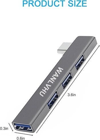 USB Hub for Laptop, 4-Port USB 3.0 hub USB Splitter, USB Expander for Laptop, PC, MacBook, Keyboard, Flash Drive, Mouse and More USB Devices (USB C Hub) in Kuwait