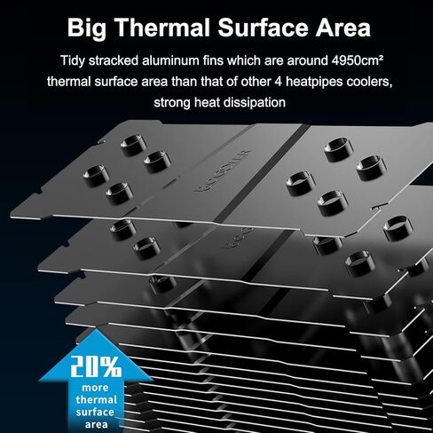 مبرد هواء وحدة المعالجة المركزية PCCOOLER Paladin EX400 Premium، مروحة PWM 130 مم، مبرد وحدة المعالجة المركزية 180W TDP، طبقة حماية مضادة للأكسدة مطلية بالنيكل لـ AMD AM4 AM5 وIntel LGA 1700/1200/115X (Paladin EX400) in Kuwait