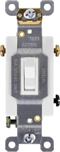 GE 3-Way Grounding Toggle Switch, 5 Pack, In Wall On/Off Fan & Light Switch Replacement, 15 Amp, Great for Home, Office & Kitchen, UL Listed, Light Almond, 44032 in Saudi Arabia