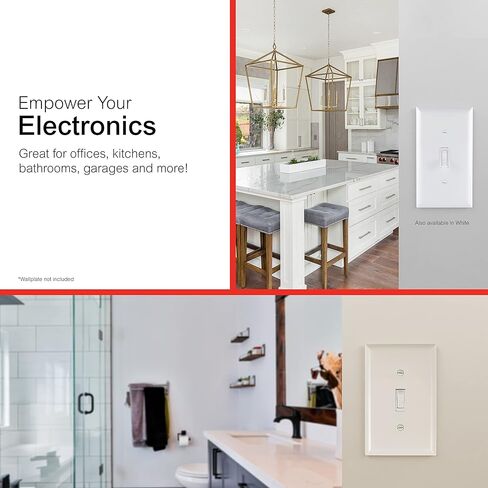 GE 3-Way Grounding Toggle Switch، 5 عبوات، في الحائط تشغيل/إيقاف المروحة واستبدال مفتاح الإضاءة، 15 أمبير، رائع للمنزل والمكتب والمطبخ، مدرج في قائمة UL، اللوز الخفيف، 44032 in Kuwait