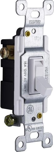 GE 3-Way Grounding Toggle Switch, 5 Pack, In Wall On/Off Fan & Light Switch Replacement, 15 Amp, Great for Home, Office & Kitchen, UL Listed, Light Almond, 44032 in Saudi Arabia