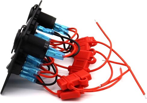 لوحة قارب بمقبس شاحن USB مزدوج للسيارة، 5 عصابة مقاومة للماء للقوارب البحرية ومفتاح تبديل ولاعة سجائر 12 فولت ومحول طاقة ولوحة فولتميتر LED لشاحنة القارب والسيارة RV، لشاحنة 12 فولت in Saudi Arabia