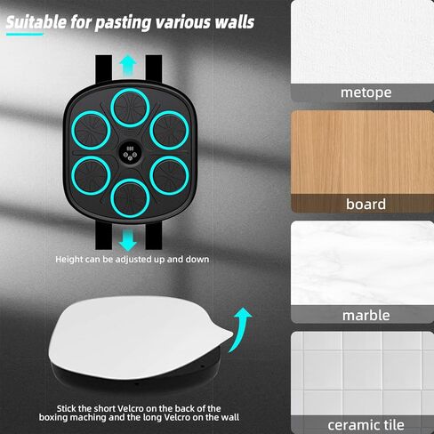 Voraiya New Smart Music Boxing Machine with Boxing Gloves, Bluetooth Training Machine with LED Electronic Wall Mounted, Electronic Focus Agility Training Digital Boxing for Kids and Adults in Kuwait