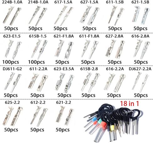 Automotive Wire connectors kit Car Electrical Motocycle Harness Male Female 1/1.5/1.8/2.2/2.8/3.5mm Terminal Removal Non-Insulated Plug Pins Removal kit Wiring Butt in Saudi Arabia